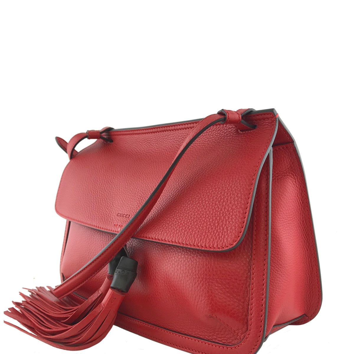 Gucci Bamboo Daily Tassel Flap Shoulder Bag NEW