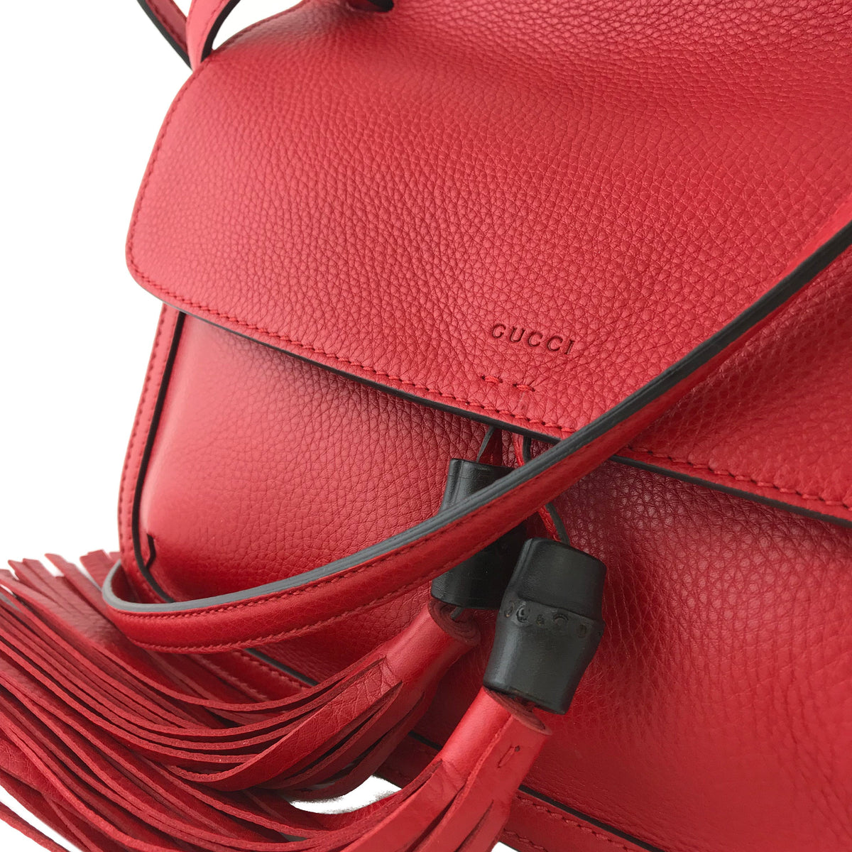 Gucci Bamboo Daily Tassel Flap Shoulder Bag NEW