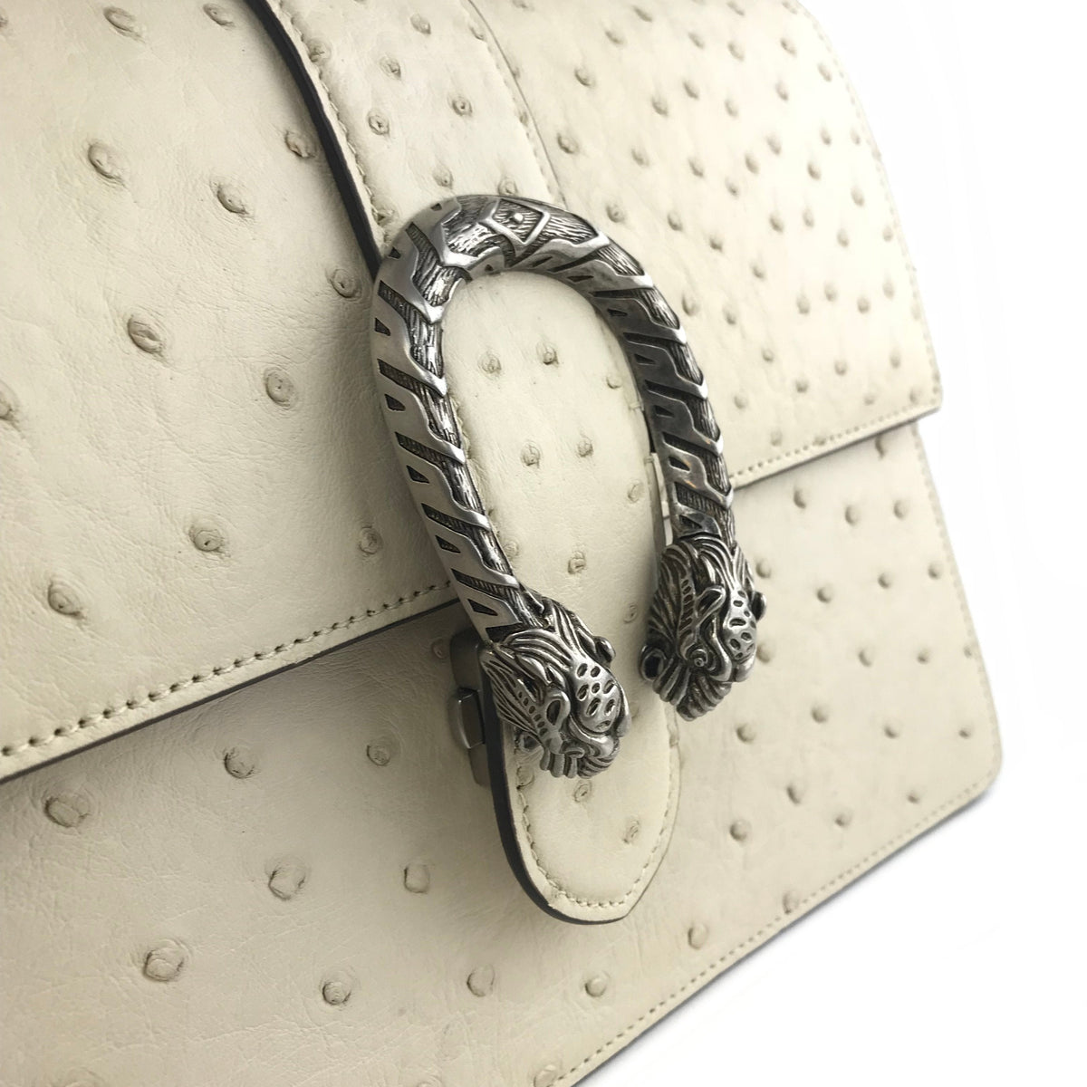 Gucci Dionysus Bamboo Top Handle Ostrich Bag