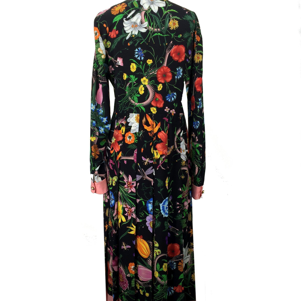 Gucci Flora Snake Print Silk Dress Size M