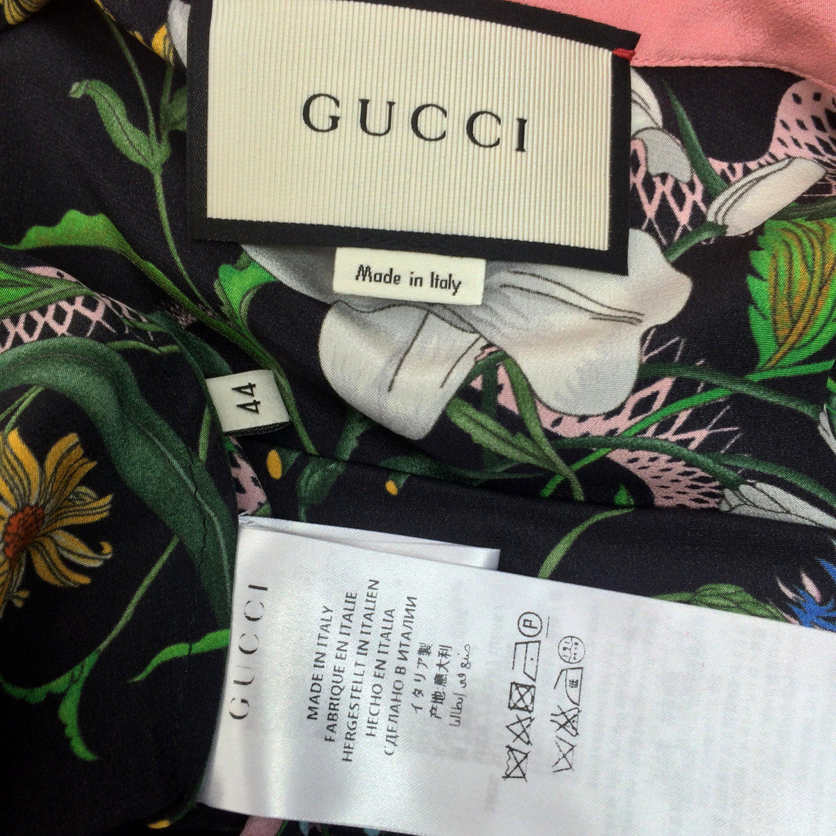 Gucci Flora Snake Print Silk Dress Size M