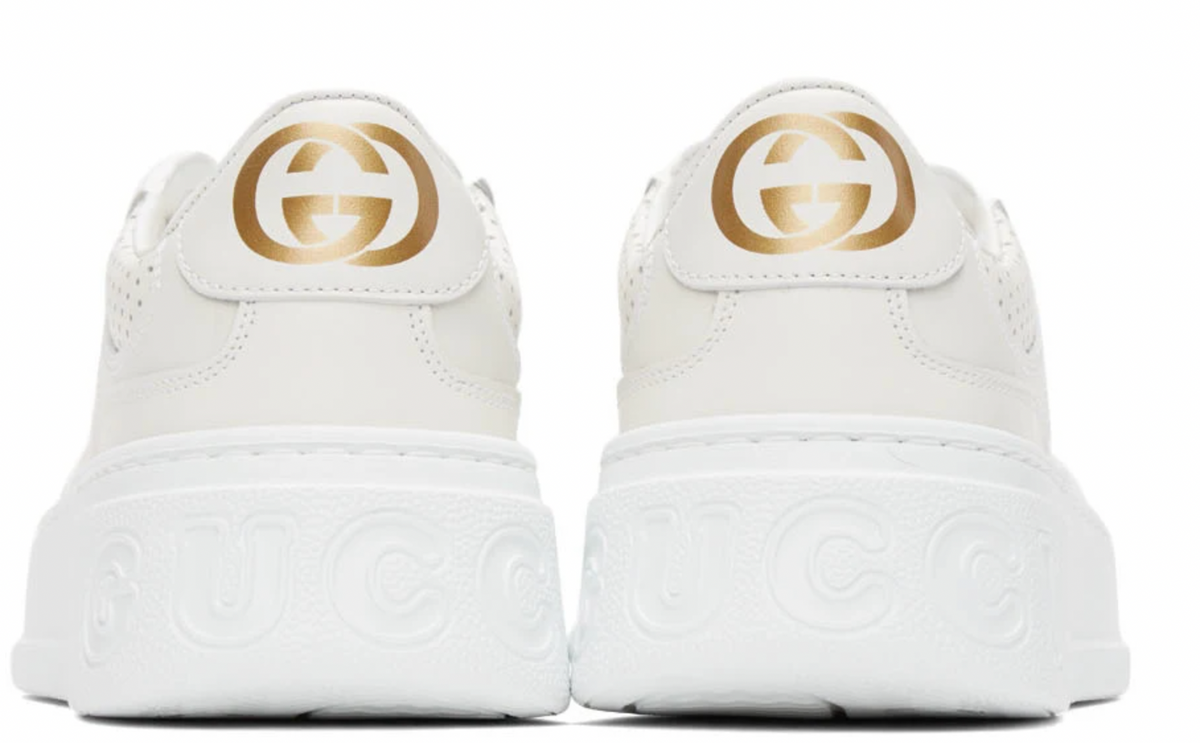 GUCCI GG EMBOSSED LEATHER SNEAKERS