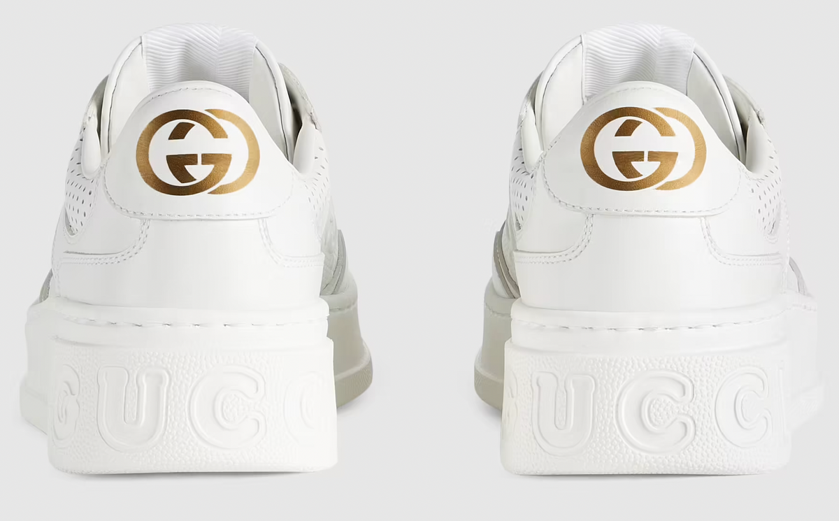GUCCI GG EMBOSSED LEATHER SNEAKERS