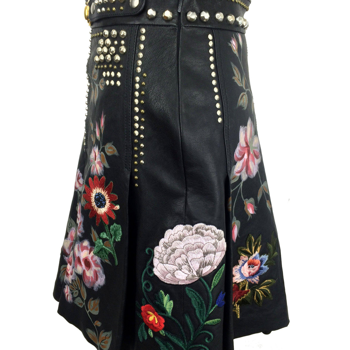 Gucci Hand-Painted Leather Skirt Size M NEW