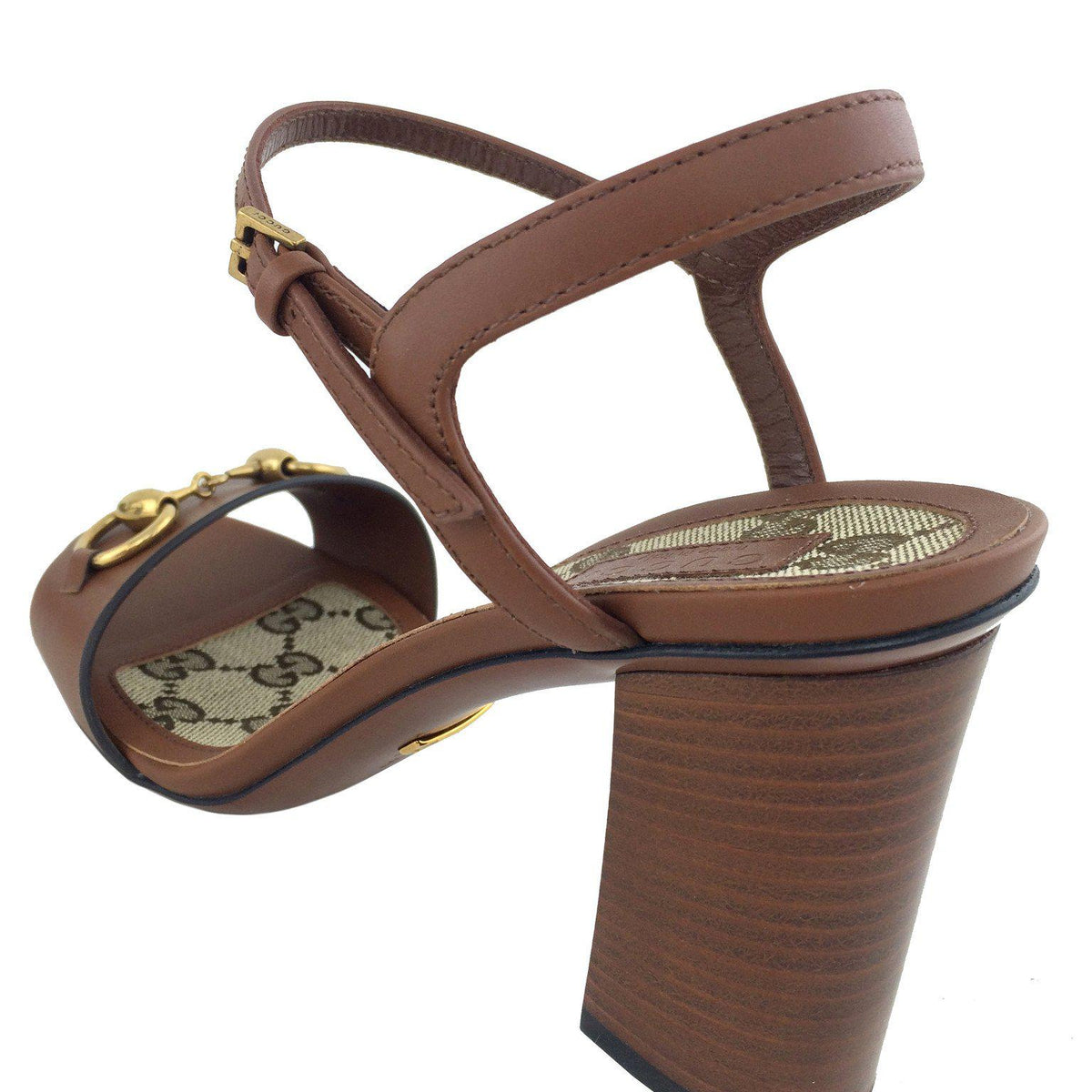 Gucci Leather Horsebit Detail Sandals Size 7.5