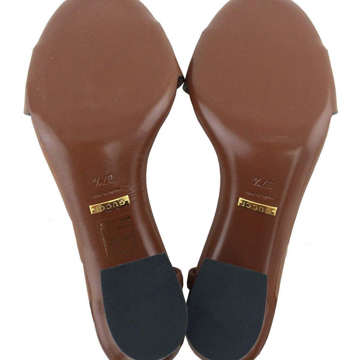 Gucci Leather Horsebit Detail Sandals Size 7.5