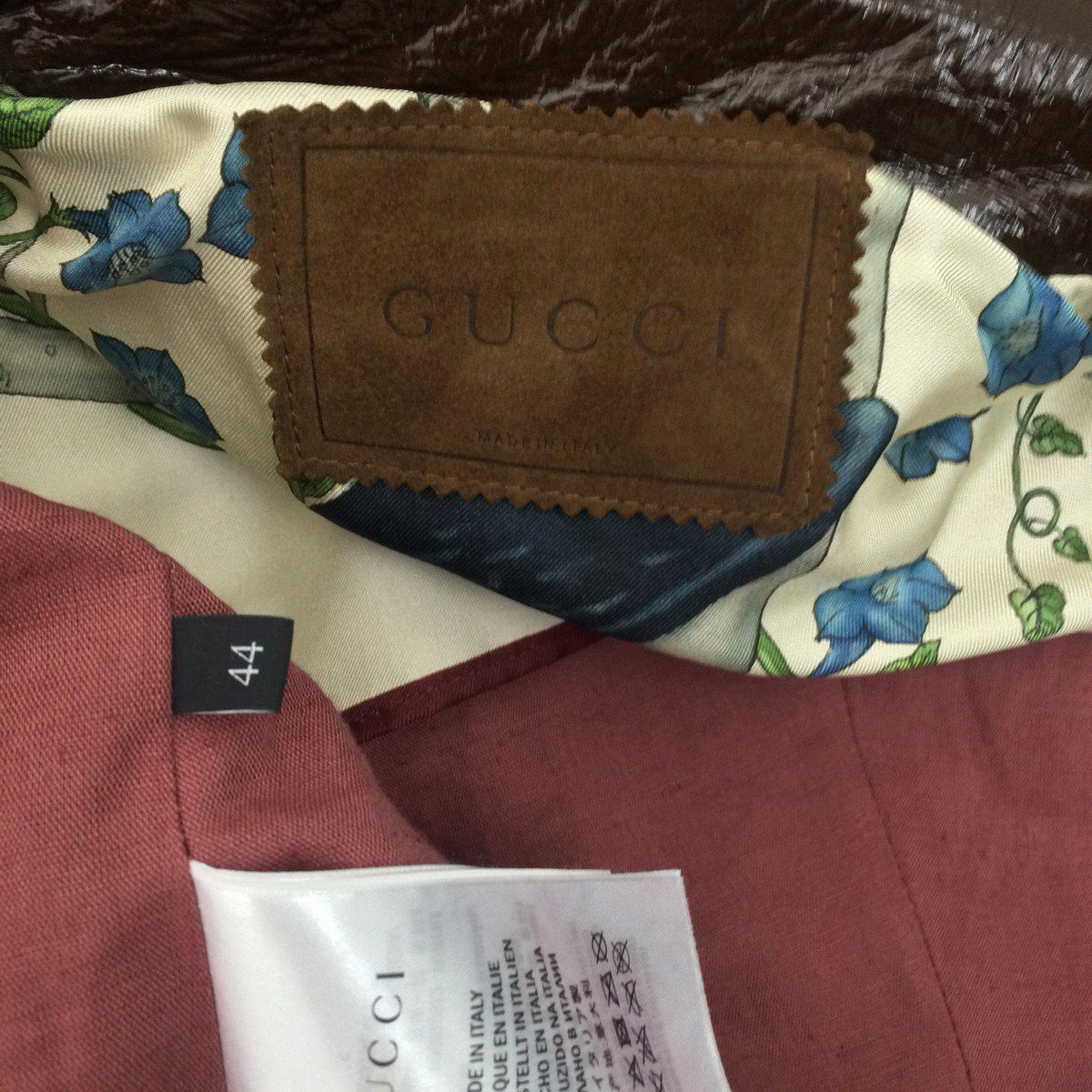 Gucci Light Patent Leather Belted Trench Coat Size M