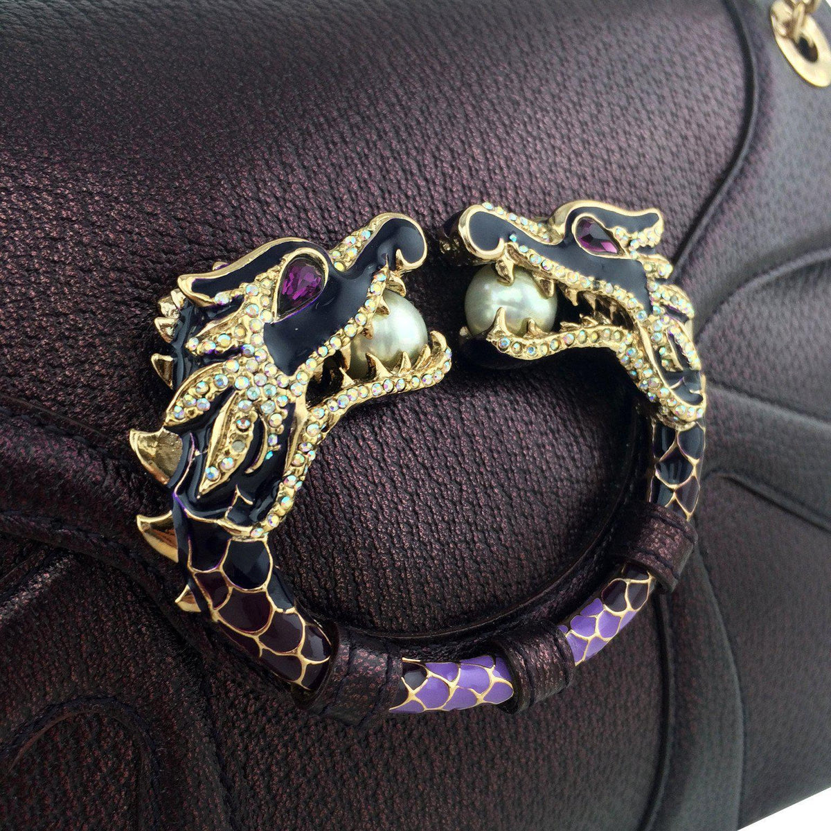 Gucci Limited Edition Tom Ford Leather Jeweled Dragon Bag