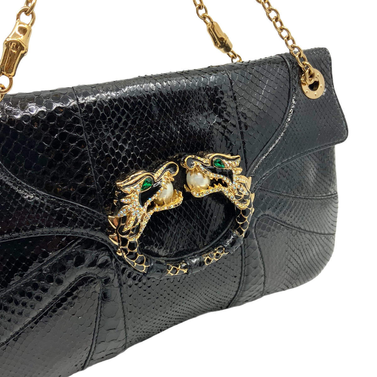 Gucci Limited Edition Tom Ford Snakeskin Jeweled Dragon Bag