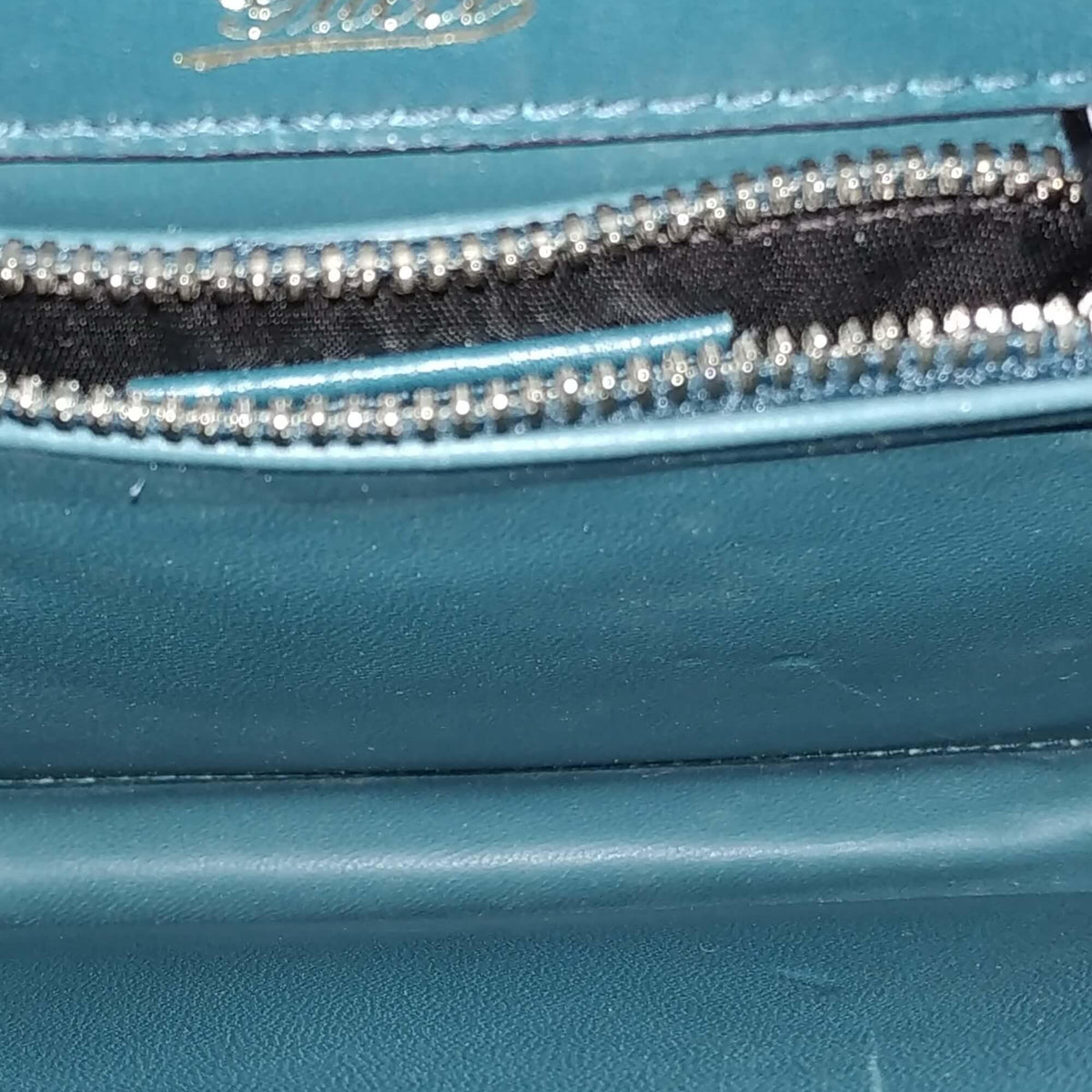Lizard 1973 Small Top Handle Flap Bag Turquoise