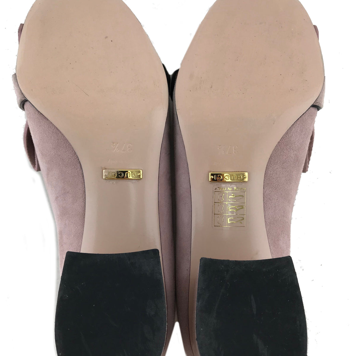 Gucci Marmont GG Suede Block-Heel Pump Size 7.5