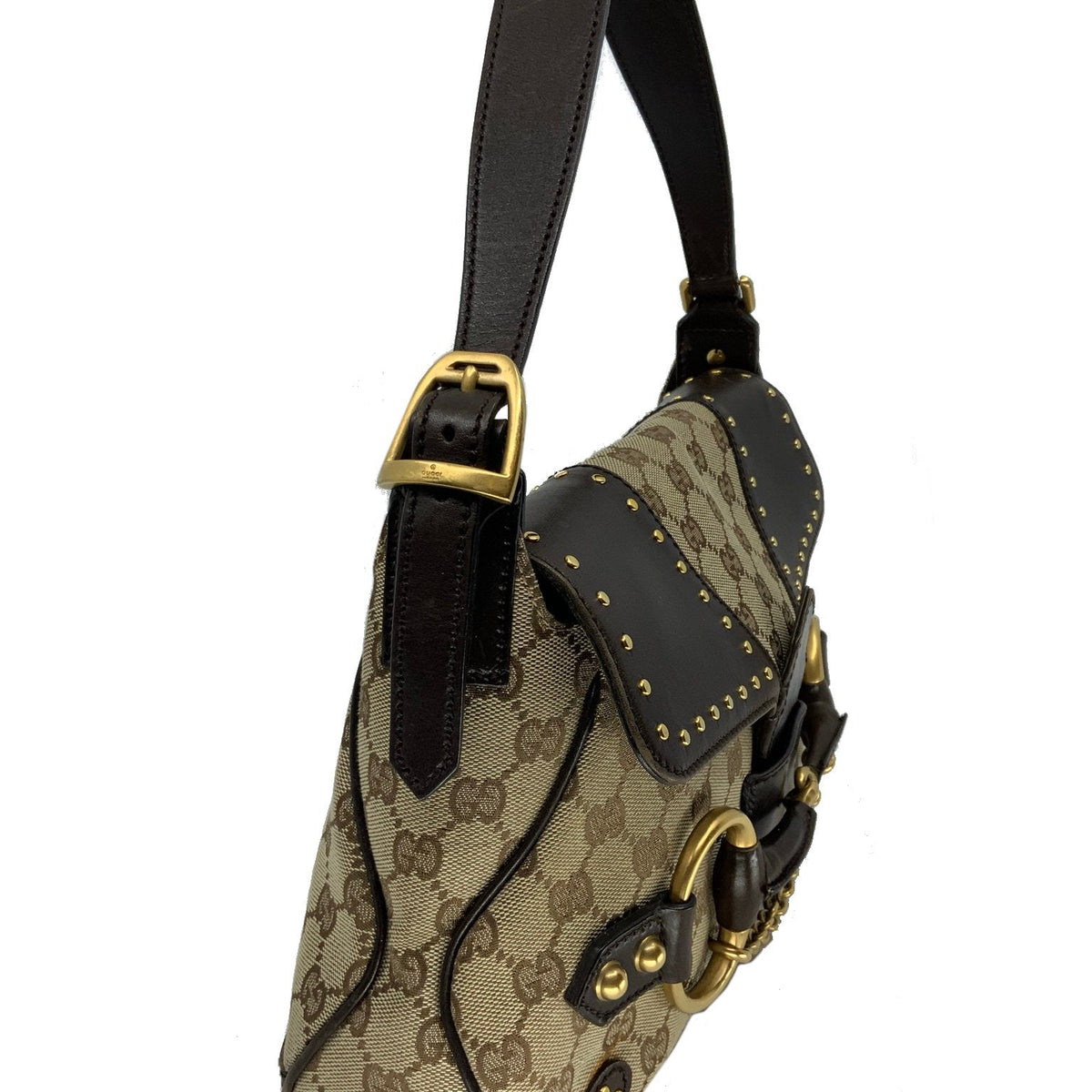 Gucci Monogram Horsebit Flap Bag