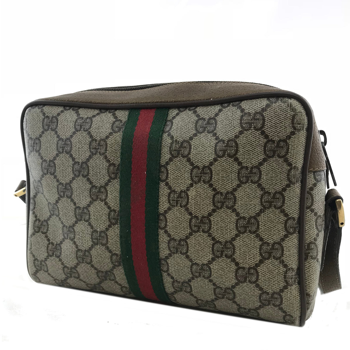 Gucci Monogram Web Camera Crossbody Bag