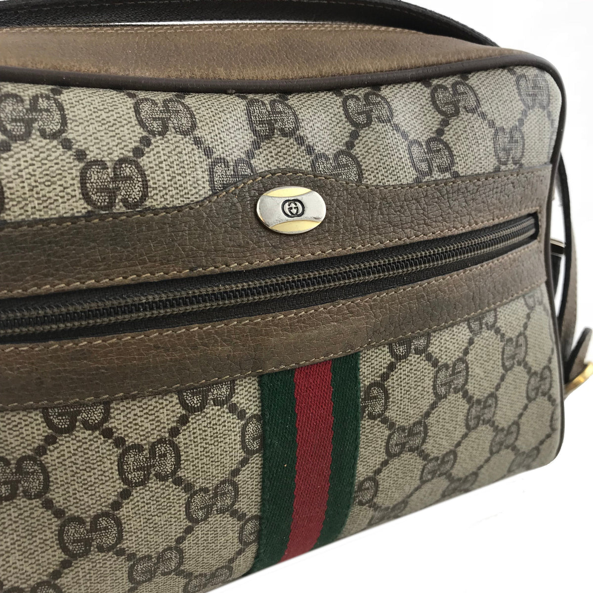 Gucci Monogram Web Camera Crossbody Bag