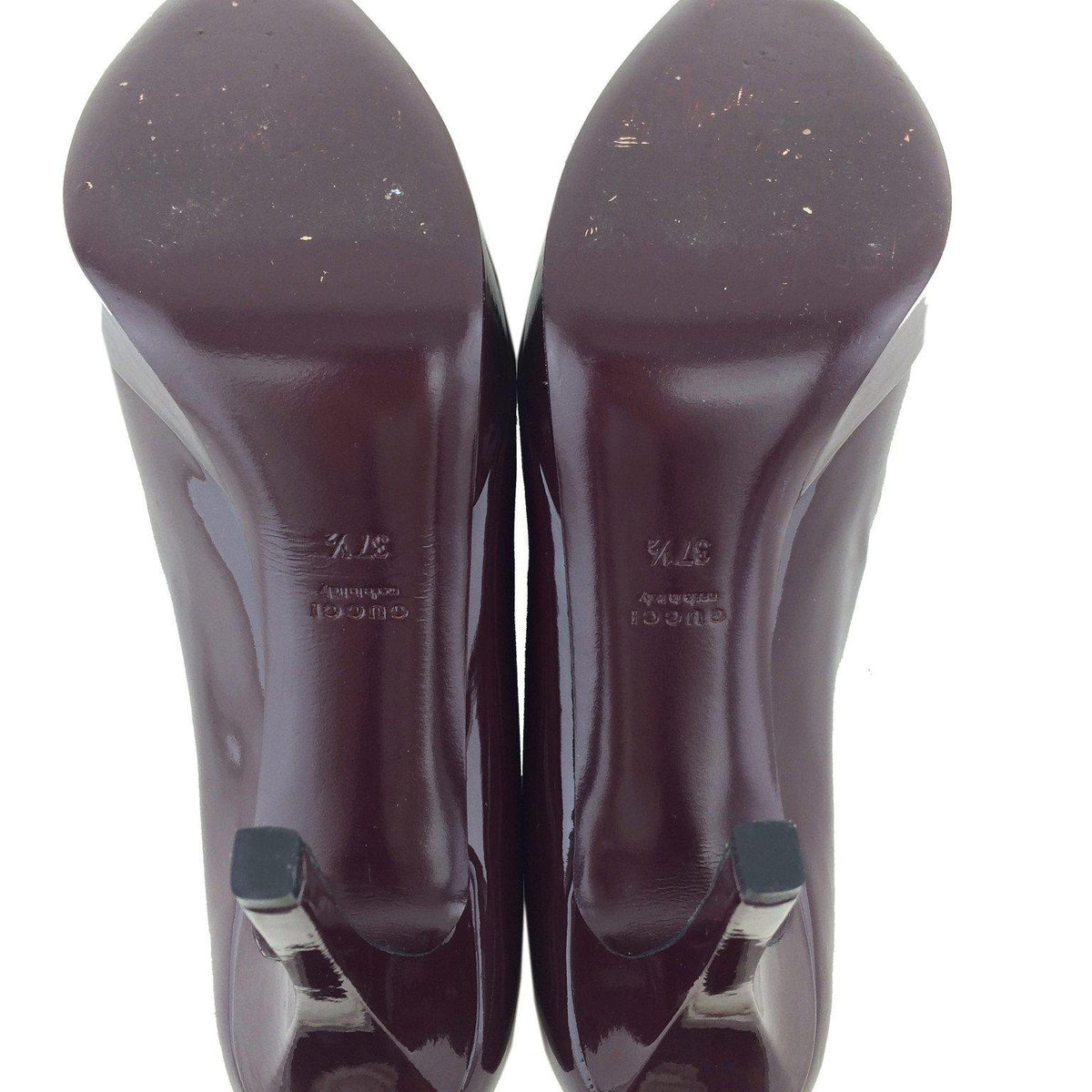 Gucci Patent Leather Tile Square Toe Platform Pumps Size 7.5