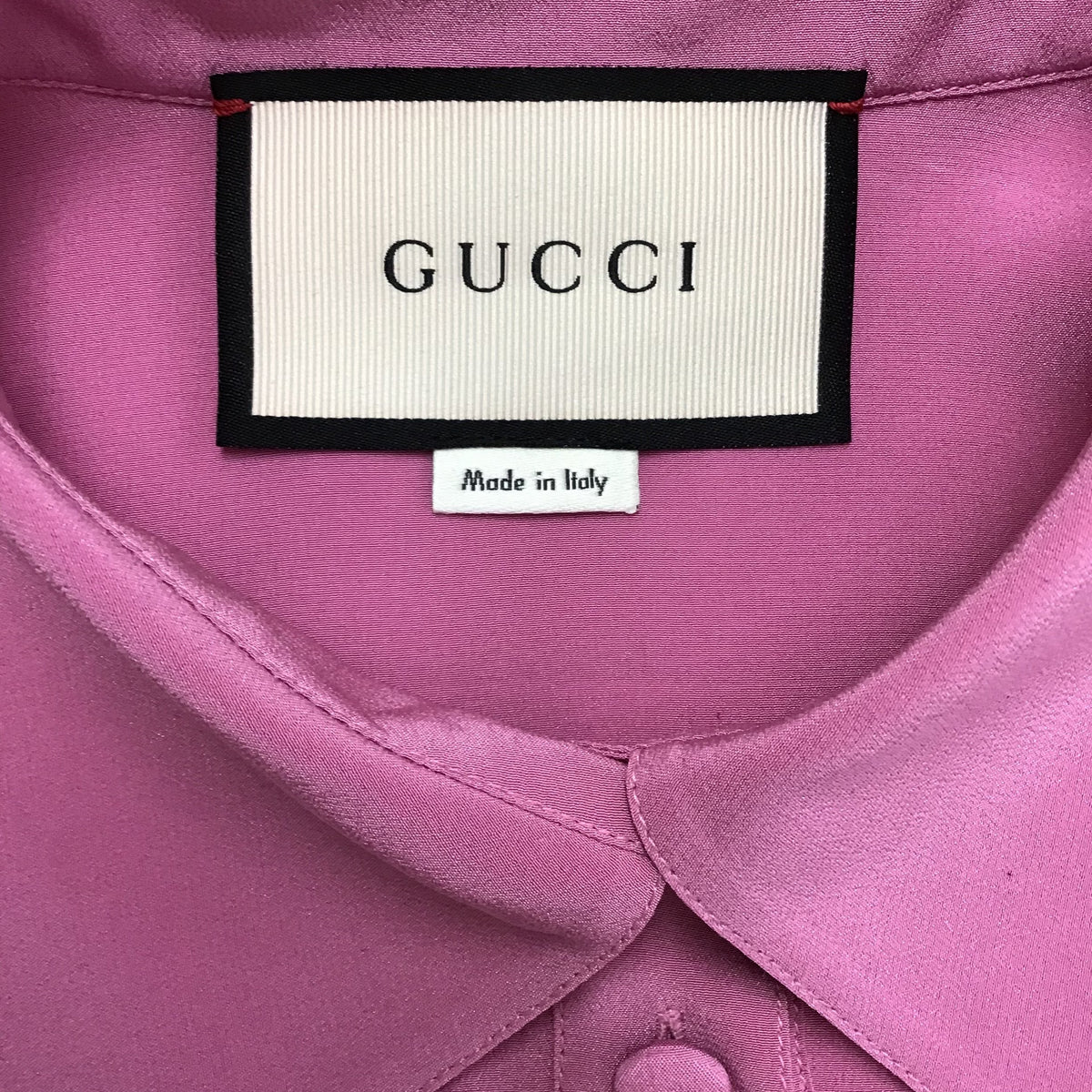 Gucci Pleated-Placket Silk Crepe De Chine Blouse Size M