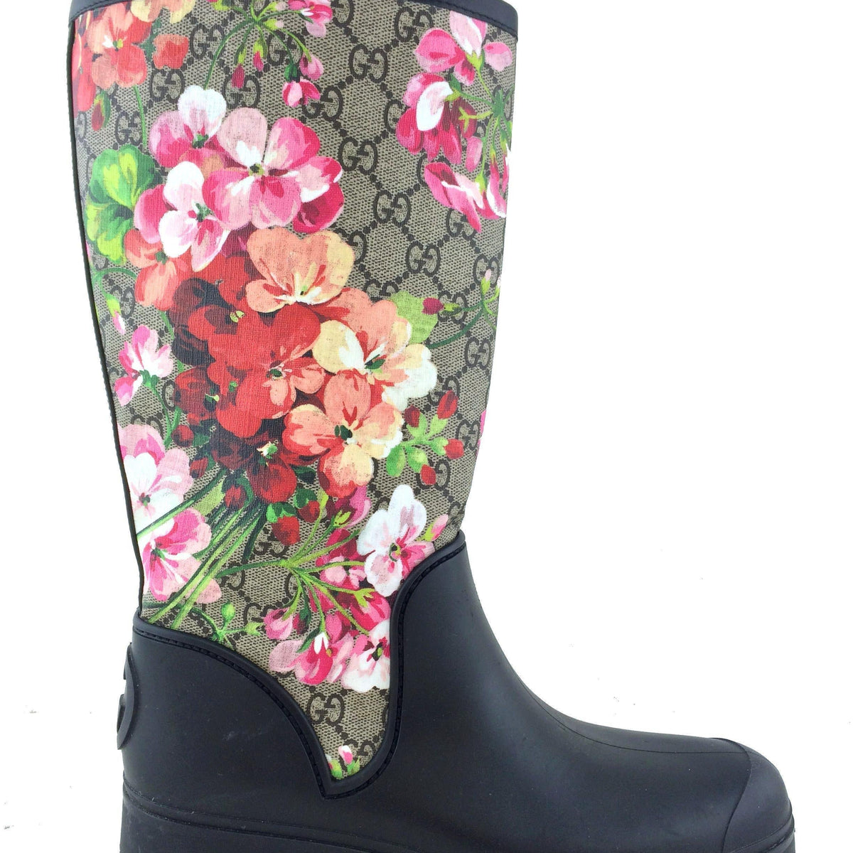 Gucci Prato GG Blooms Rain Boots Size 10