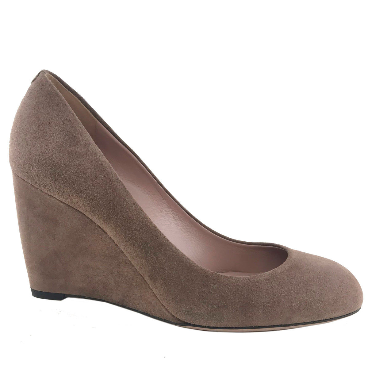 Gucci Suede Wedge Pump Mauve Size 8