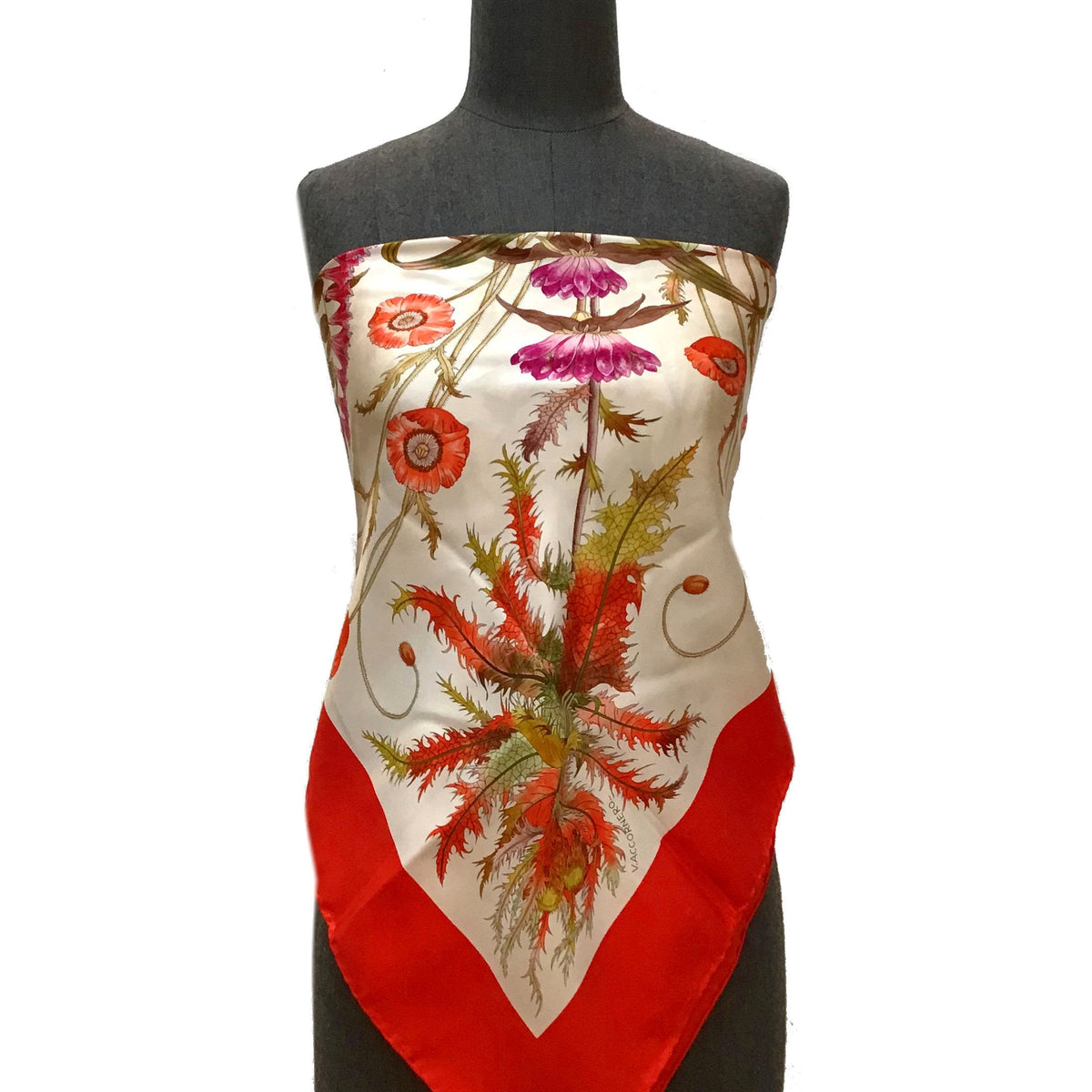 Gucci V. Accornero Floral Silk Scarf