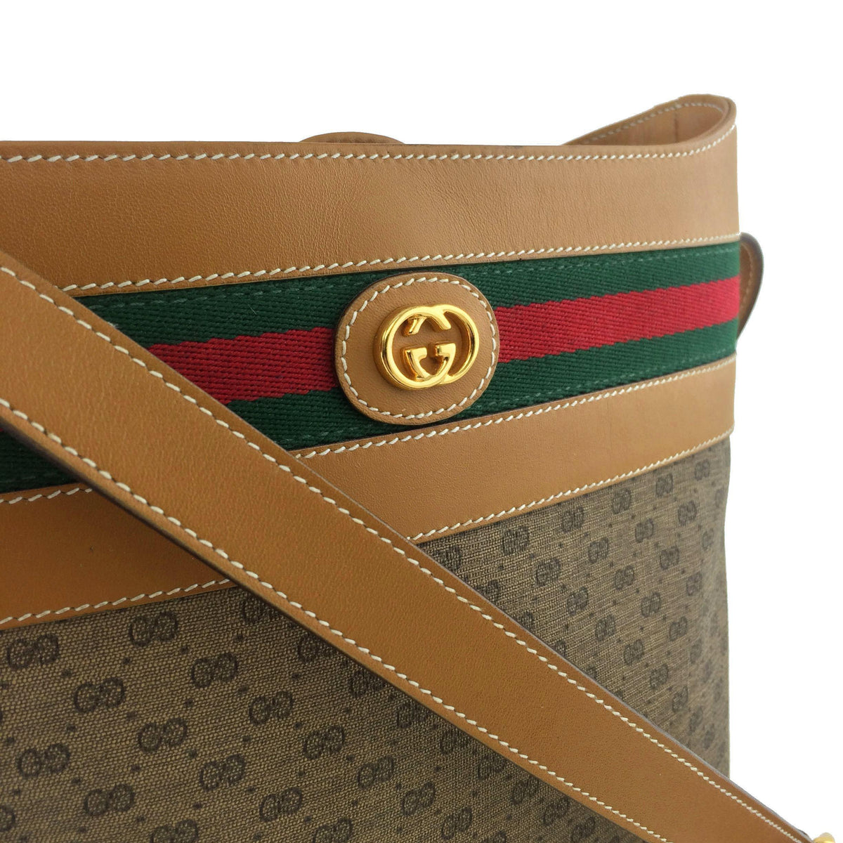 Gucci Vintage GG Monogram Web Shoulder Bag