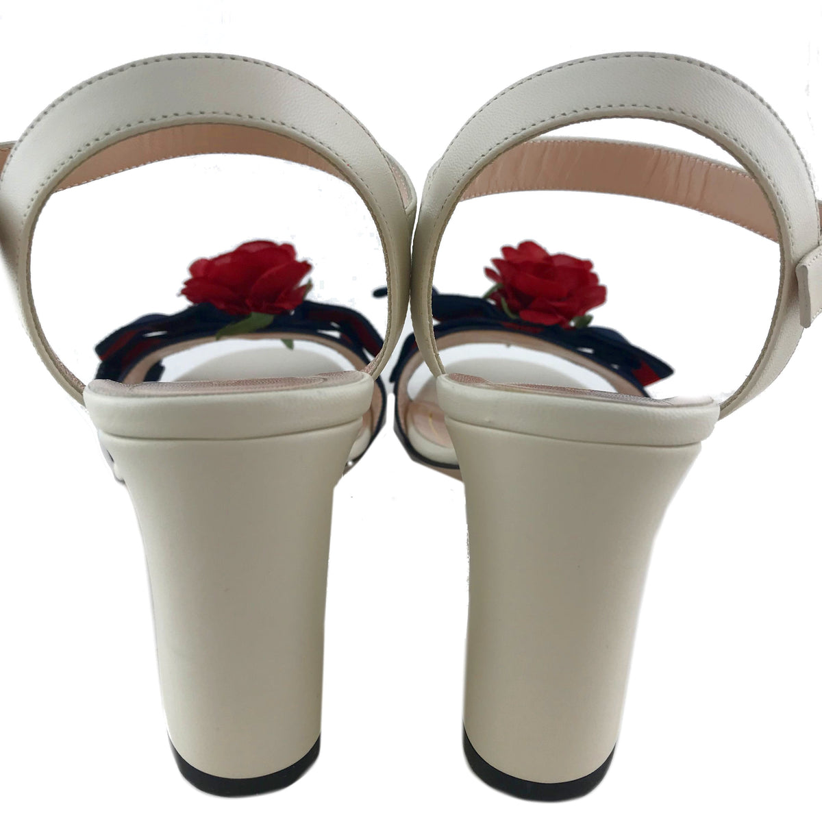 Gucci Web Bow Silk Flower Sandals Size 7