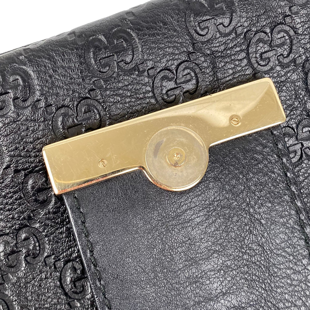 Gucci Black Guccissima Hobo Bag