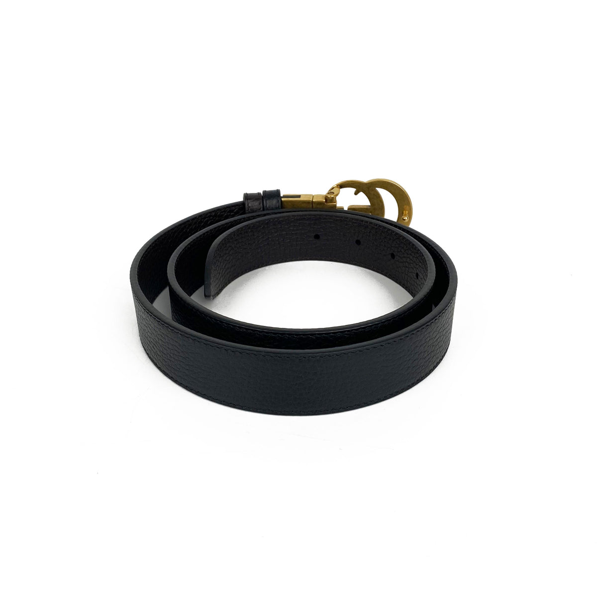 Gucci Black & Brown Reversible Thin Belt 85