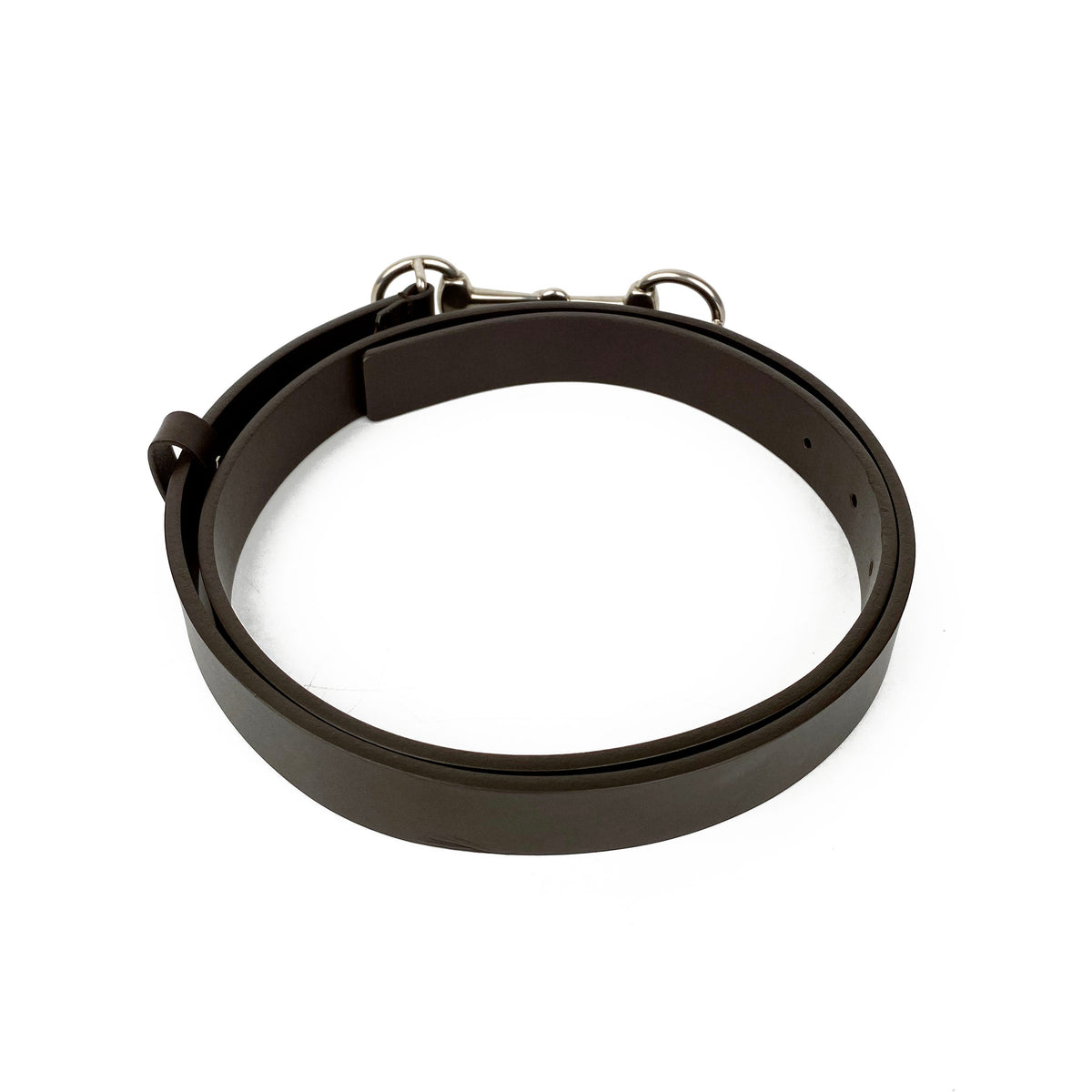 Gucci Brown Horsebit Belt with Silver Buckle 95