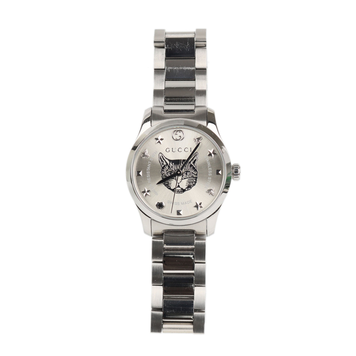 Gucci G-Timeless Cat Stainless Steel 27mm Watch