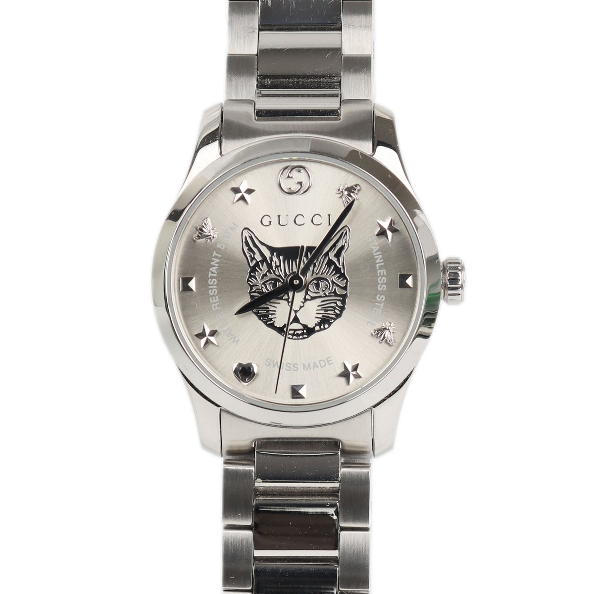 Gucci G-Timeless Cat Stainless Steel 27mm Watch