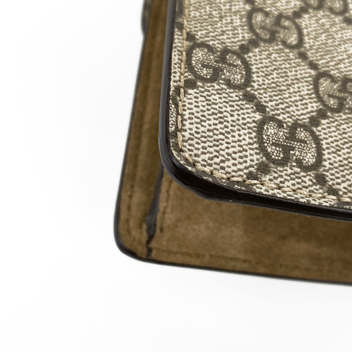 Gucci GG Supreme Mini Dionysus Bag with Taupe Trim