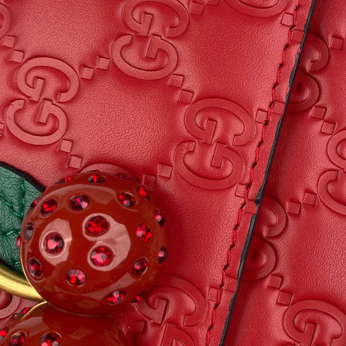 Gucci Red Mini Cherries Supreme Bag
