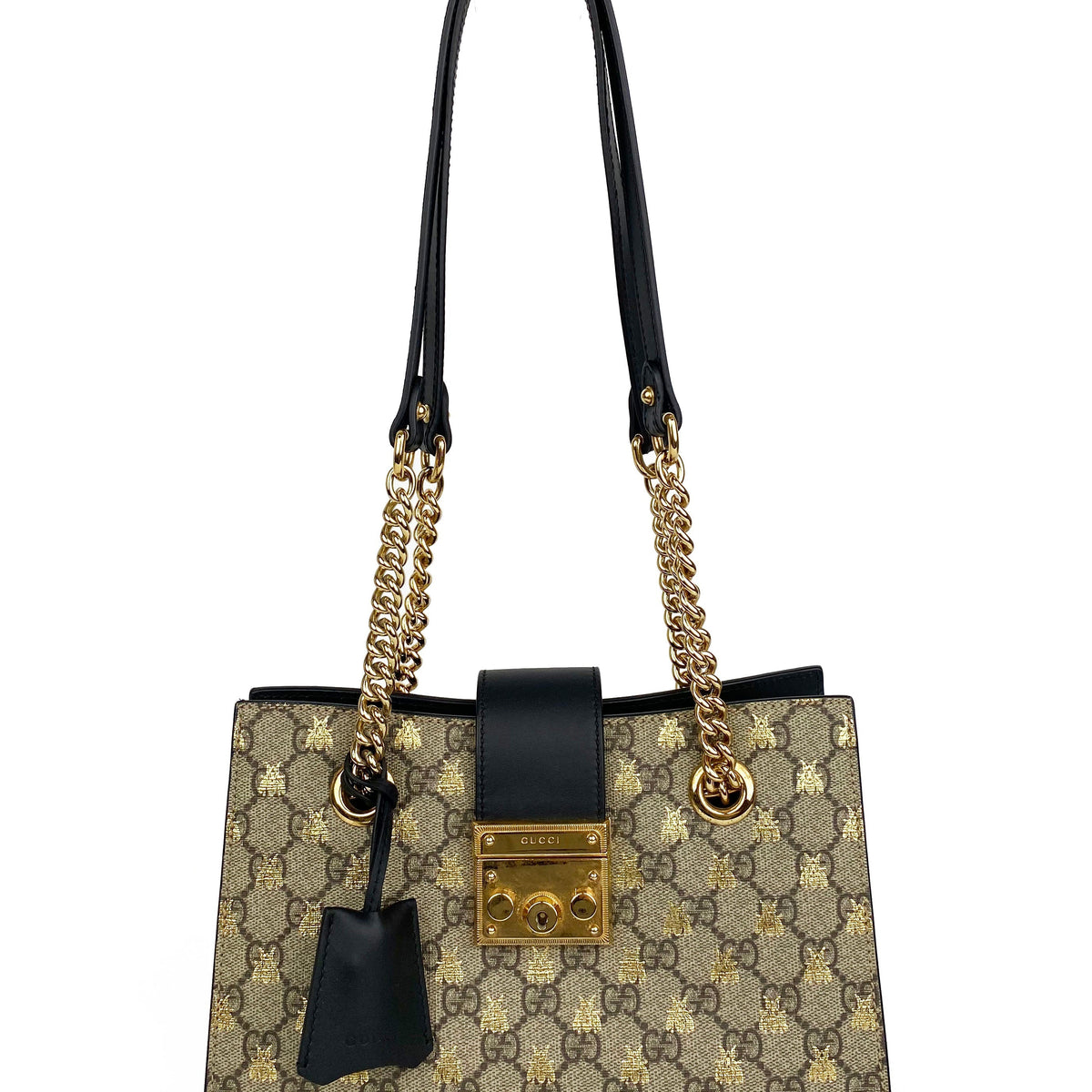 Gucci Small Monogram Bees Padlock Bag