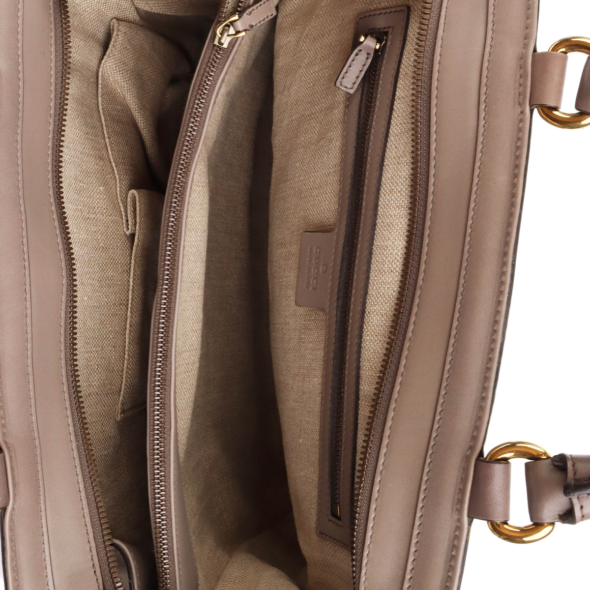 Gucci Taupe Duilio Brogue Tote Bag
