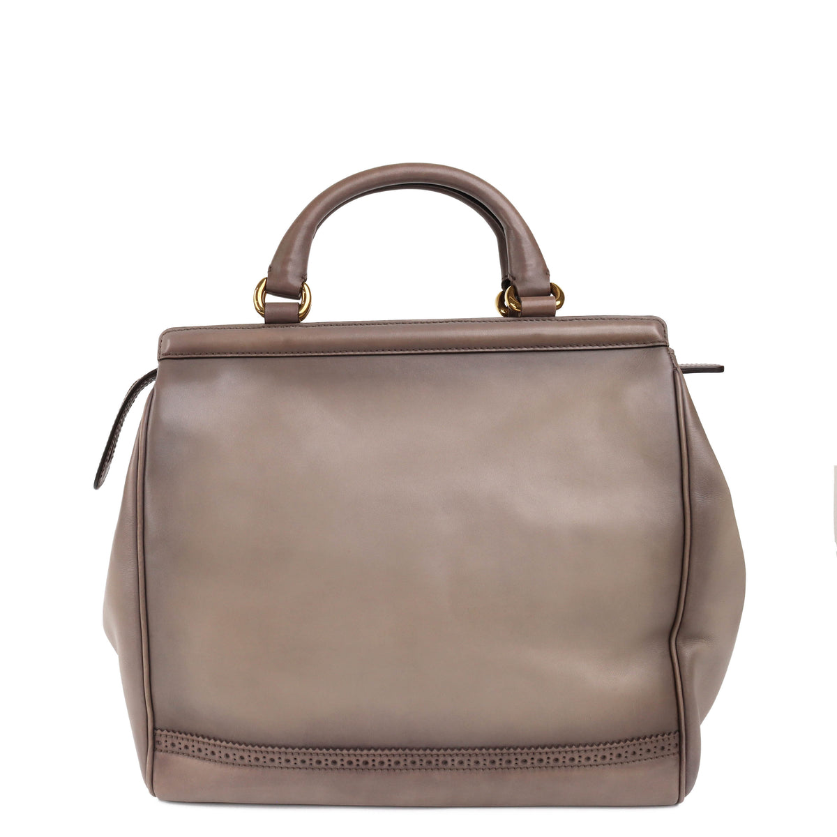 Gucci Taupe Duilio Brogue Tote Bag