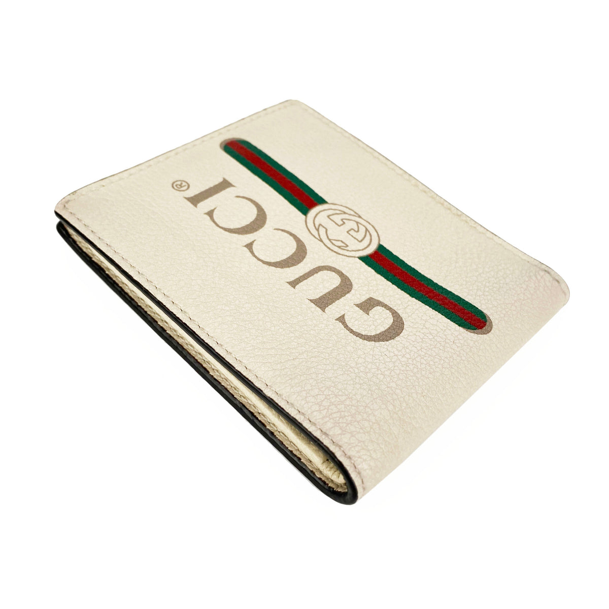 Gucci White Logo Bi-fold Wallet