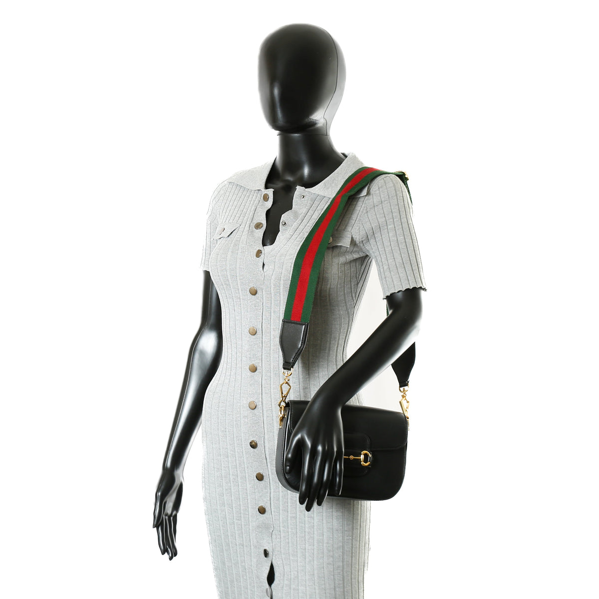 GUCCI Leather Horsebit 1955 Mini Bag - Black