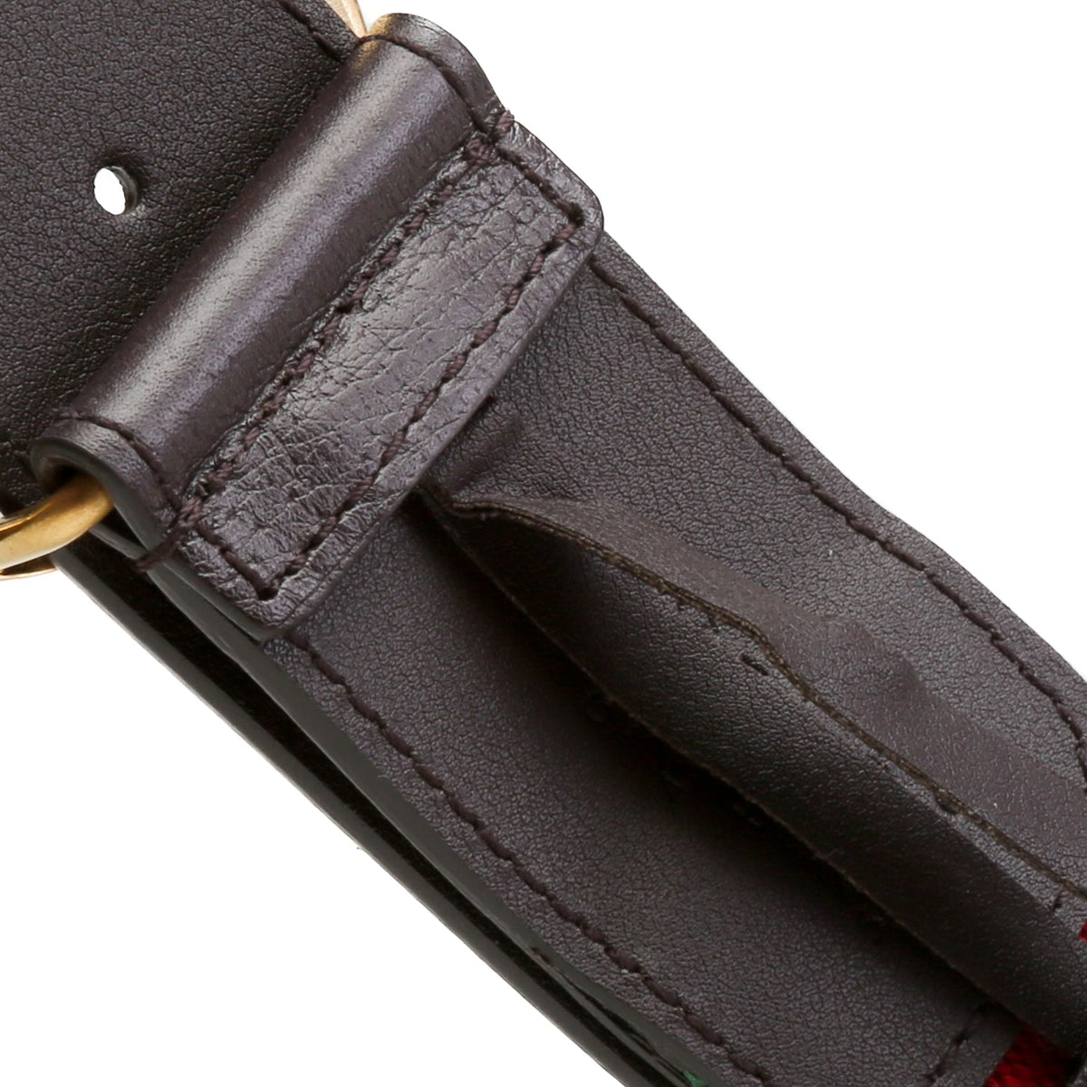 GUCCI Jacquard Leather Trim Web Accent Marmont Belt