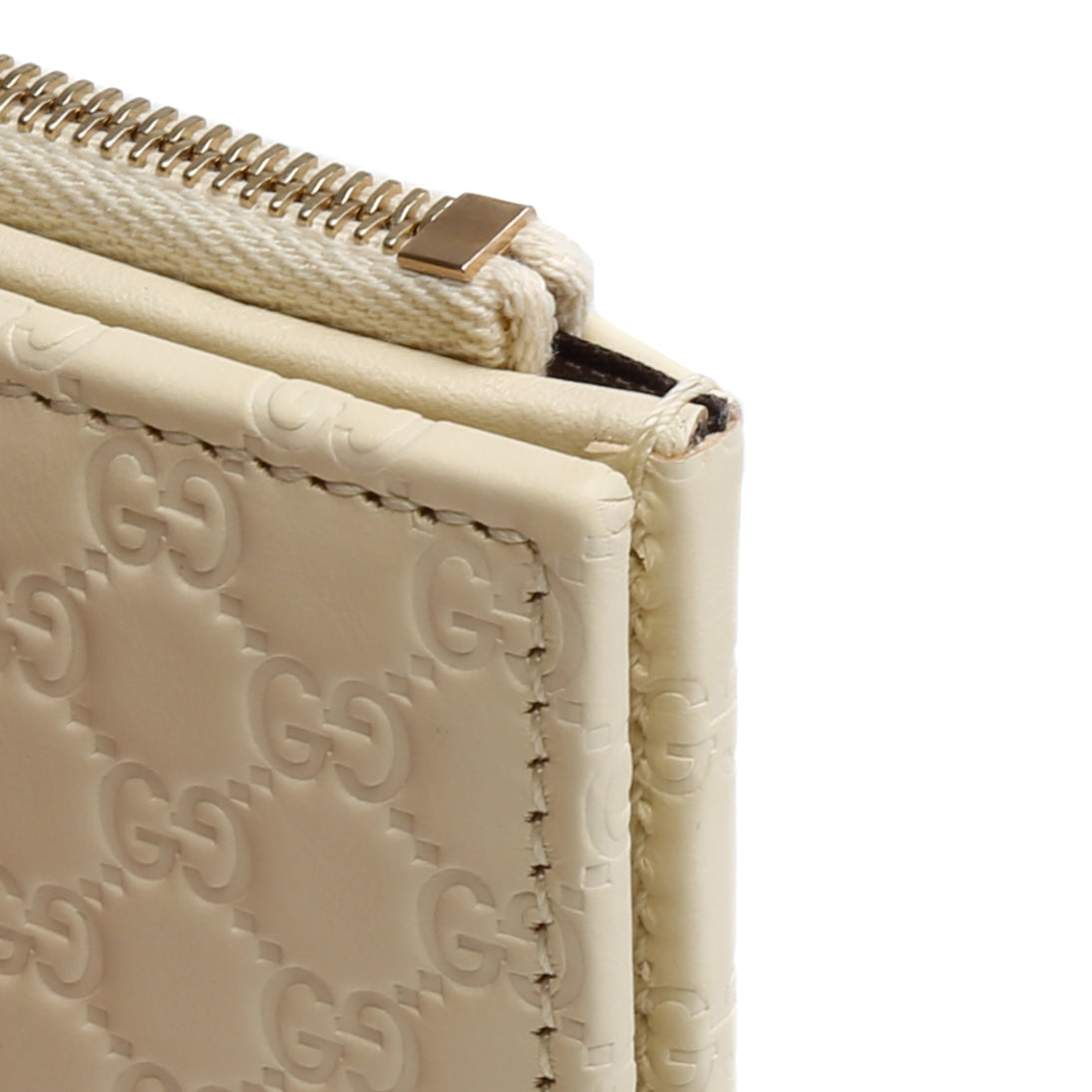 GUCCI Microguccissima Small Bifold Wallet - Cream