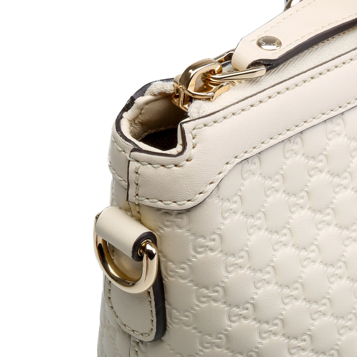 GUCCI Microguccissima Margaux Satchel - Cream