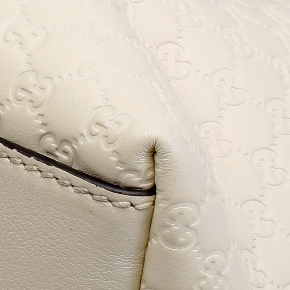 GUCCI Microguccissima Margaux Satchel - Cream