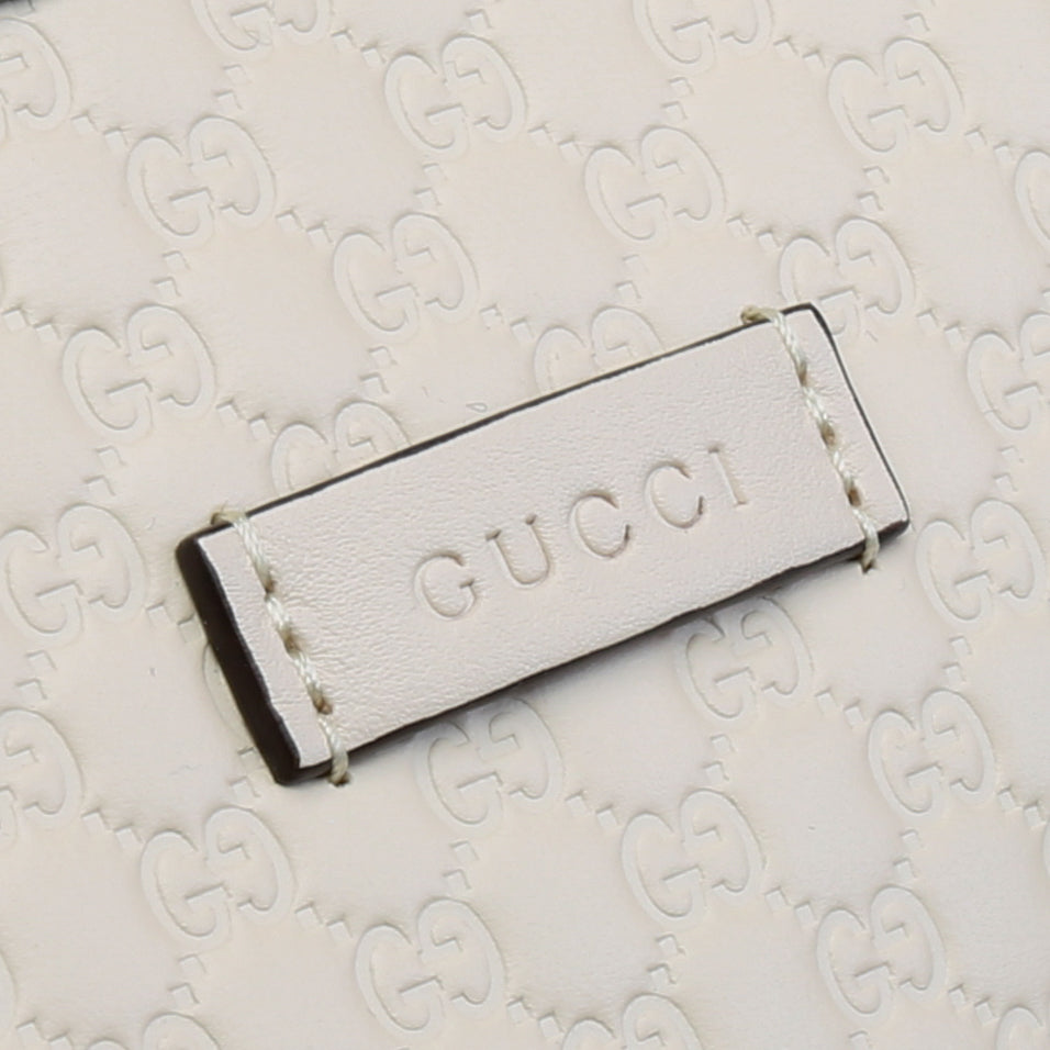 GUCCI Microguccissima Margaux Satchel - Cream