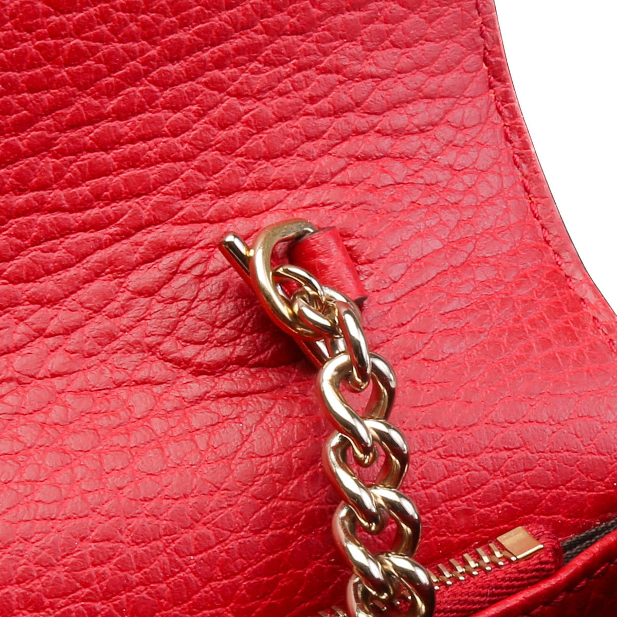 GUCCI Icon Interlocking G Wallet on Chain - Red