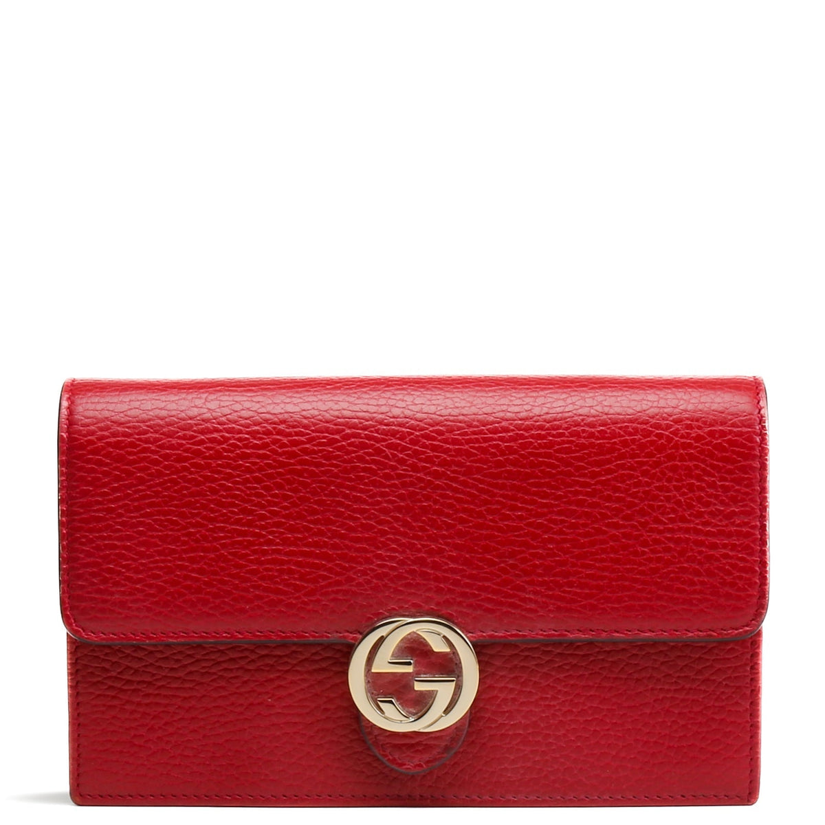 GUCCI Icon Interlocking G Wallet on Chain - Red