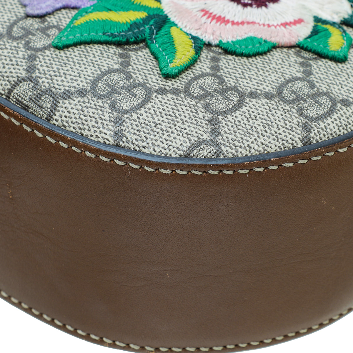 Gucci Bicolor GG Supreme Floral Garden Embroidered Mini Chain Bag