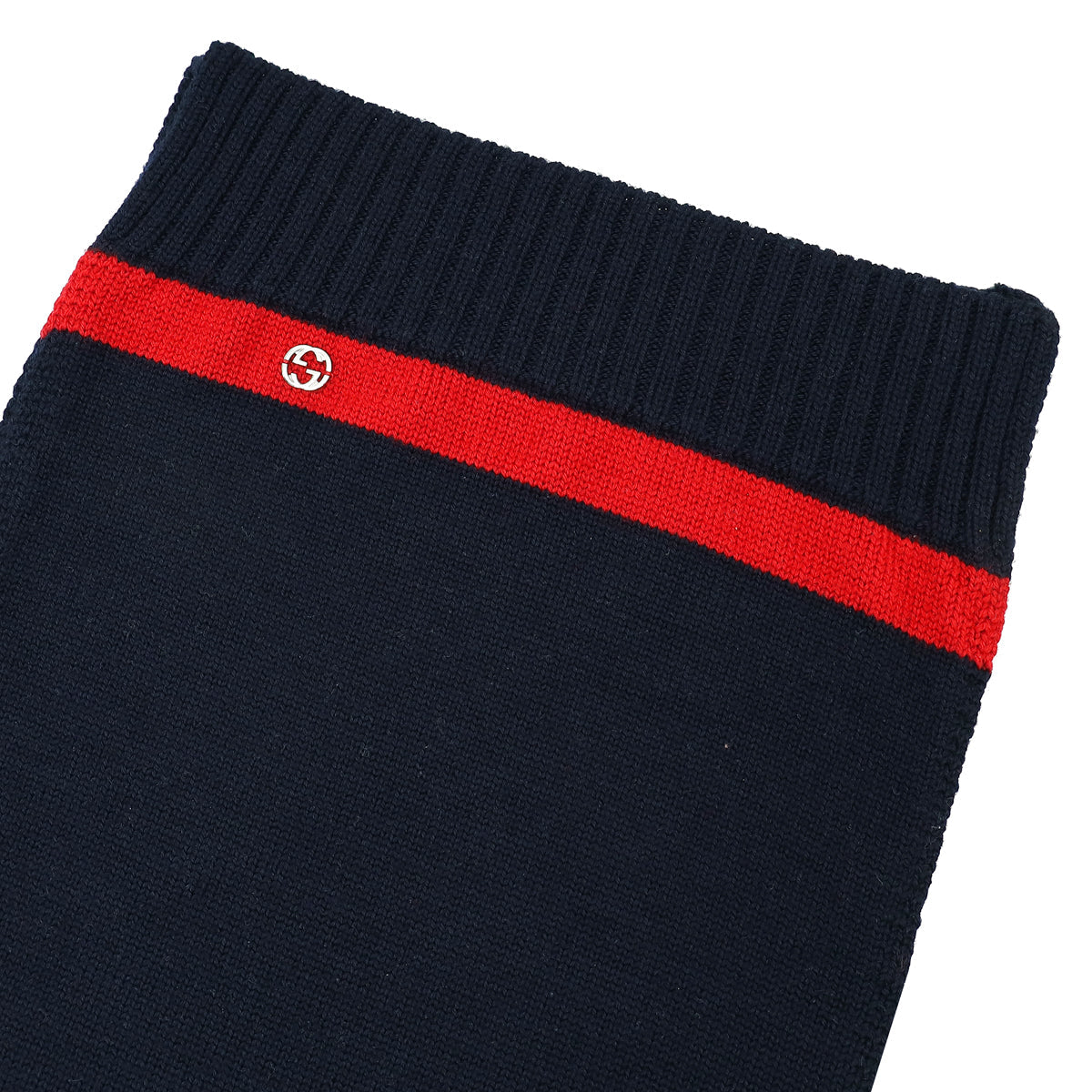 Gucci Bicolor Interlocking G Muffler Knit Wool Scarf