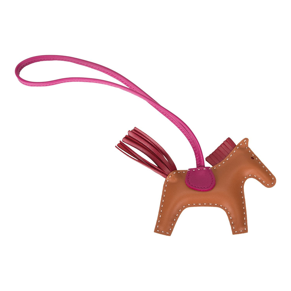 Top quality Hermes Gold/Rubis/Rose Pourpre Grigri Horse Rodeo Bag Charm PM