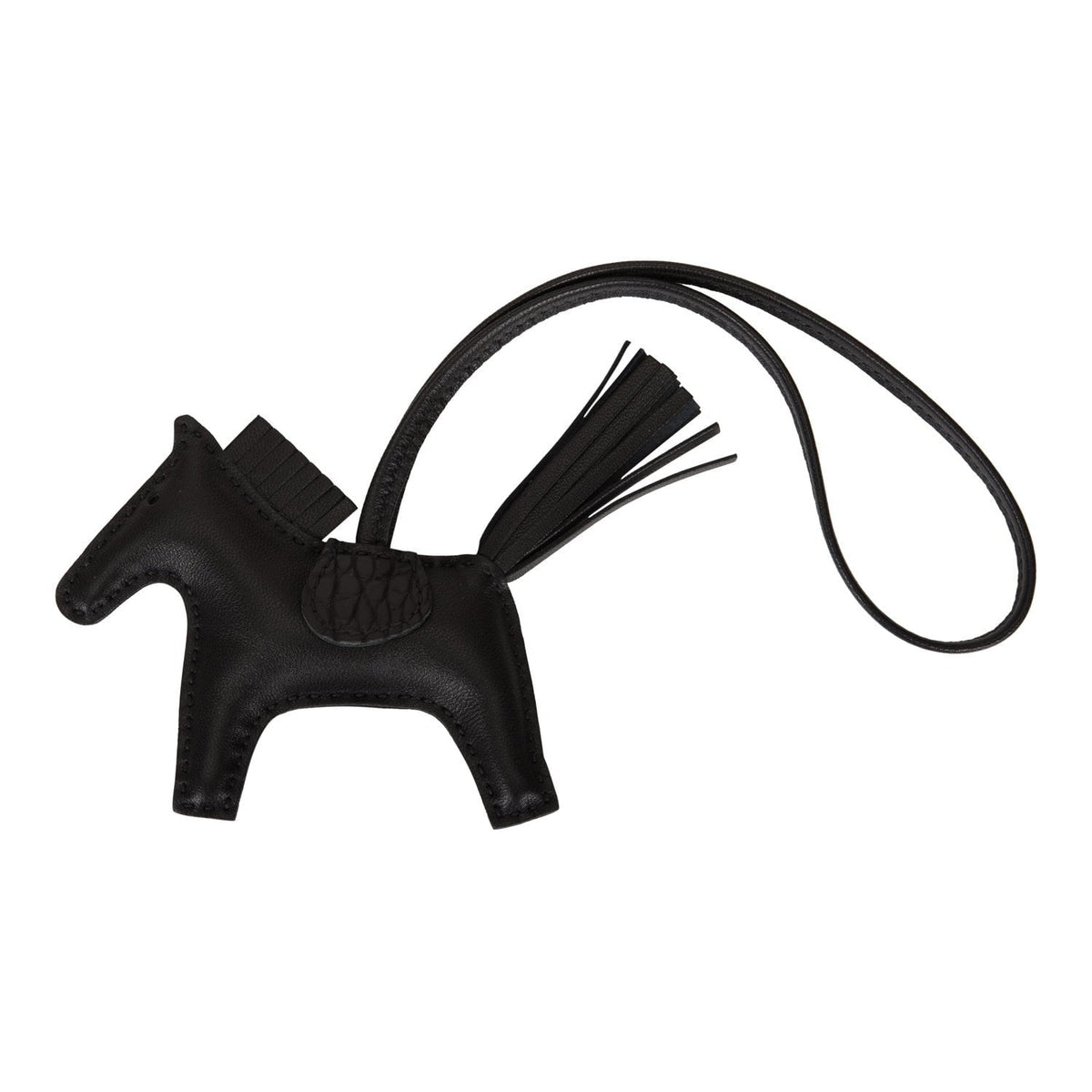 Top quality Hermes SO Black Horse Rodeo Touch Bag Charm PM