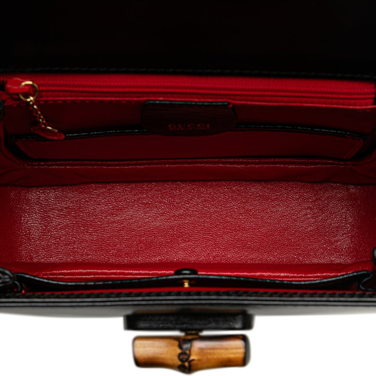 GUCCI Small Leather Bamboo Night Satchel