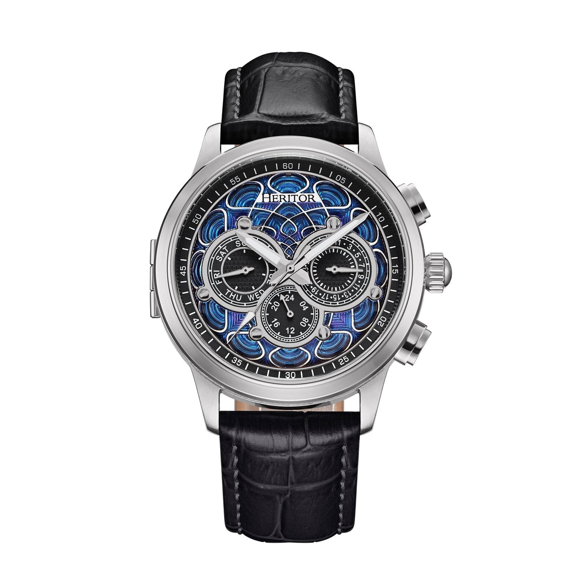 Heritor Automatic Apostle Leather Band Watch w/ Day-Date